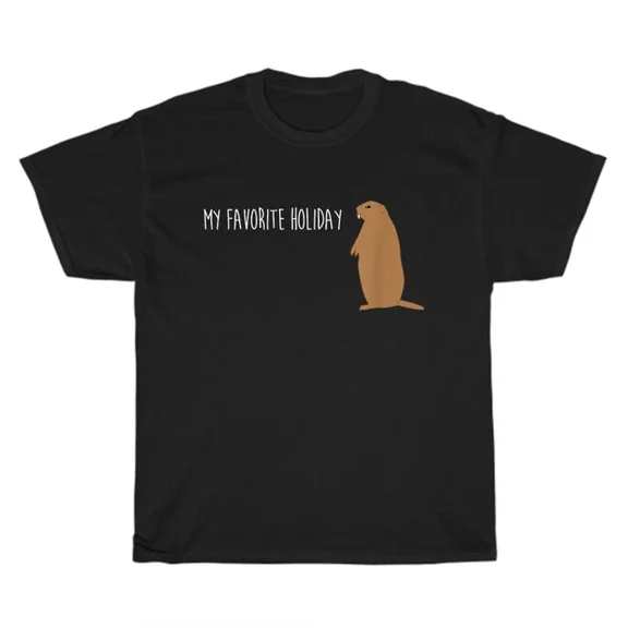 Hot Trending T-Shirt With Groundhog Day My Favorite Holiday Woodchuck Pet Lover T-Shirt Unisex Gift