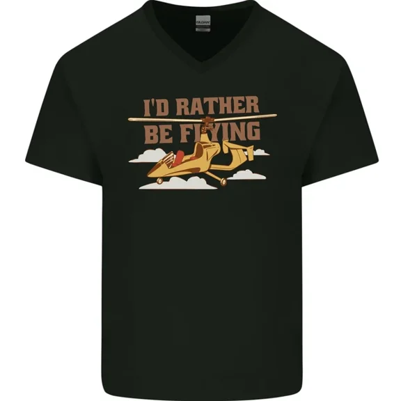 Hot Trending T-Shirt With Gyrocopter Rather Be Flying T-Shirt Design Preview Only
