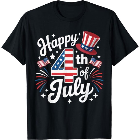 Hot Trending T-Shirt With Happy 4Th Of July Patriotic American Flag Usa Kids Boy Girls T-Shirt Design Preview Only