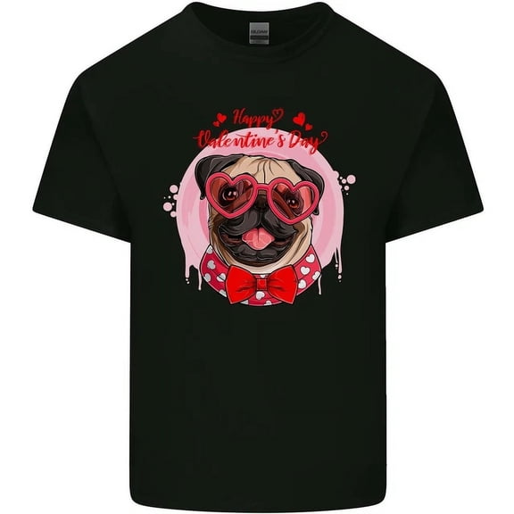Hot Trending T-Shirt With Happy Valentines Day Pug Dog T-Shirt Design Preview Only