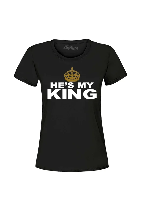 Hot Trending T-Shirt With He'S My King Couples' Shirt Design Preview Only