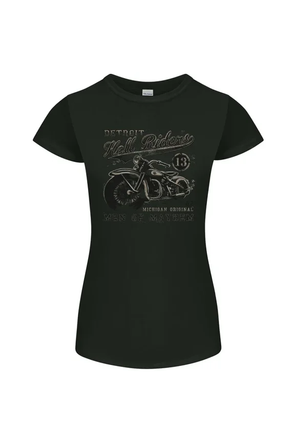 Hot Trending T-Shirt With Hell Riders Biker Motorbike Motorcycle Chopper T-Shirt Design Preview Only