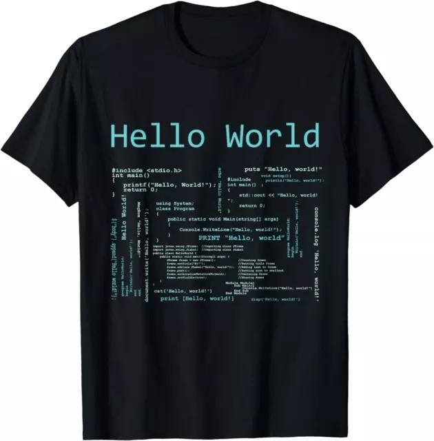 Hot Trending T-Shirt With Hello World - Computer Programming Languages ...