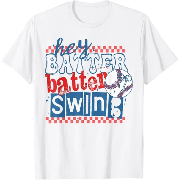Hot Trending T-Shirt With Hey Batter Batter Swing Baseball Game Day Softball Life Mom Design Preview Only
