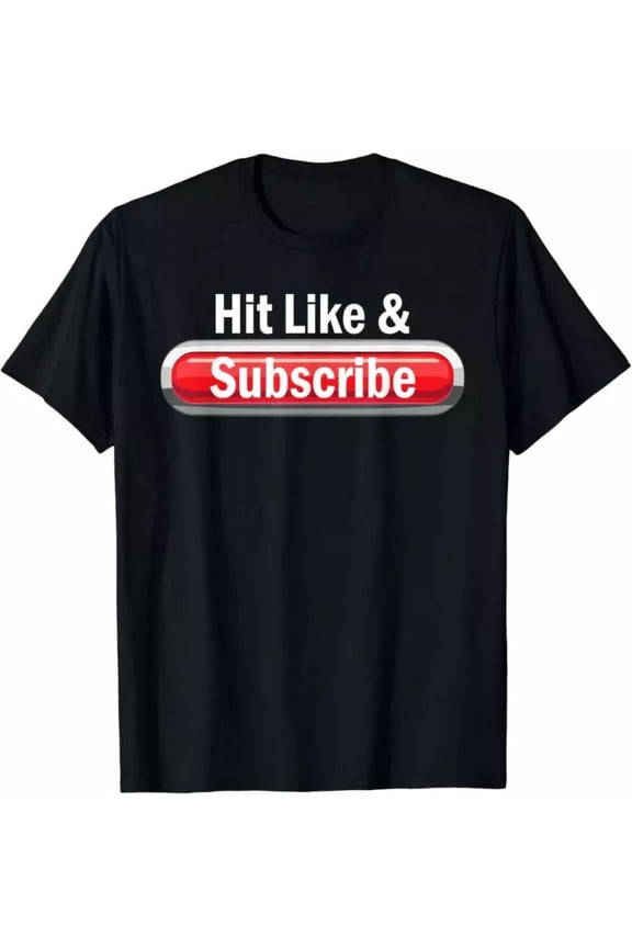 Hot Trending T-Shirt With Hit Like And Subscribe Creator Video Livestream Blogging Design Preview Only
