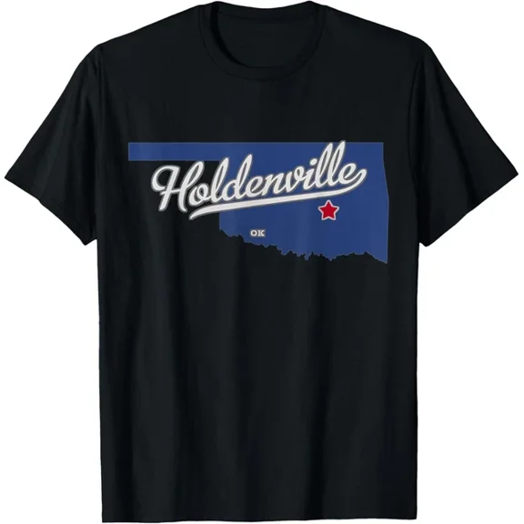 Hot Trending T-Shirt With Holdenville Oklahoma Ok Map Design Preview Only