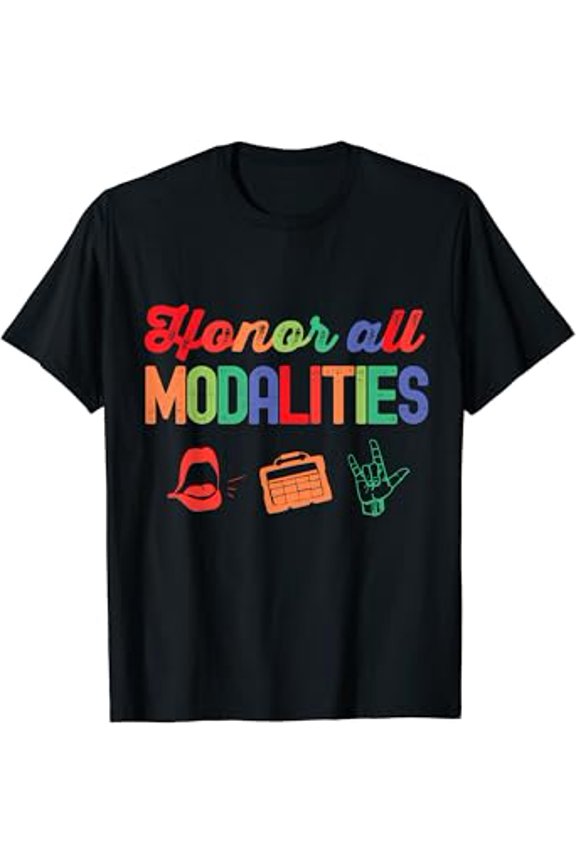 Hot Trending T-Shirt With Honor All Modalities Aac Communication For Slp Students Grad T-Shirt Design Preview Only