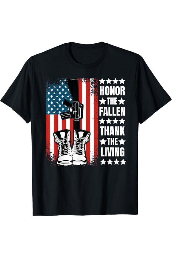 Hot Trending T-Shirt With Honor The Fallen Thank The Living Memorial Day Veteran