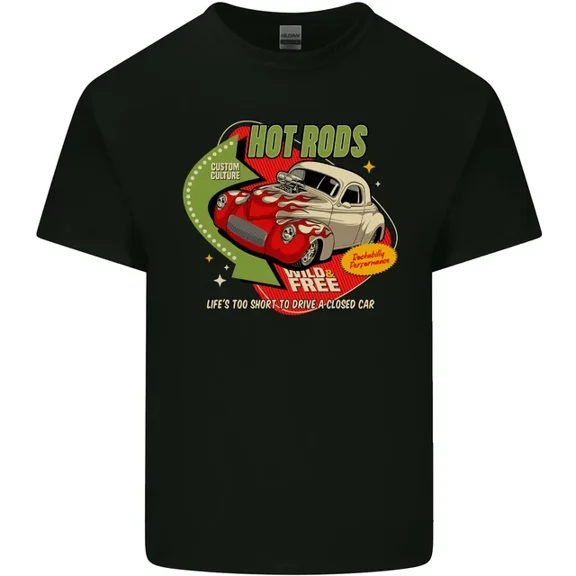 Hot Trending T-Shirt With Hot Rods Wild And Free American Classic Cars T-Shirt Design Preview Only