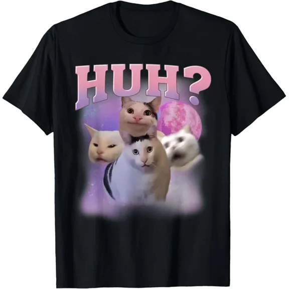 Hot Trending T-Shirt With Huh Cat Shirt Cat Lovers Humor T-Shirt Daughter, C