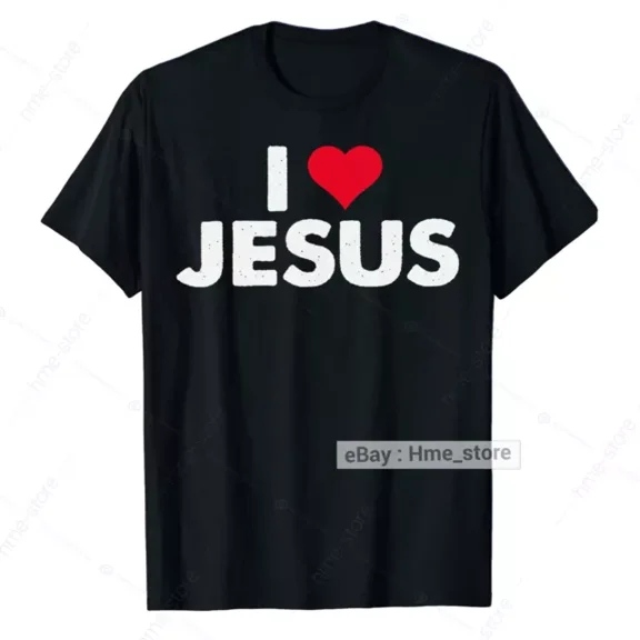 Hot Trending T-Shirt With I Love Jesus T-Shirt For Christian I Heart Jesus Christ Religious Tee Gifts
