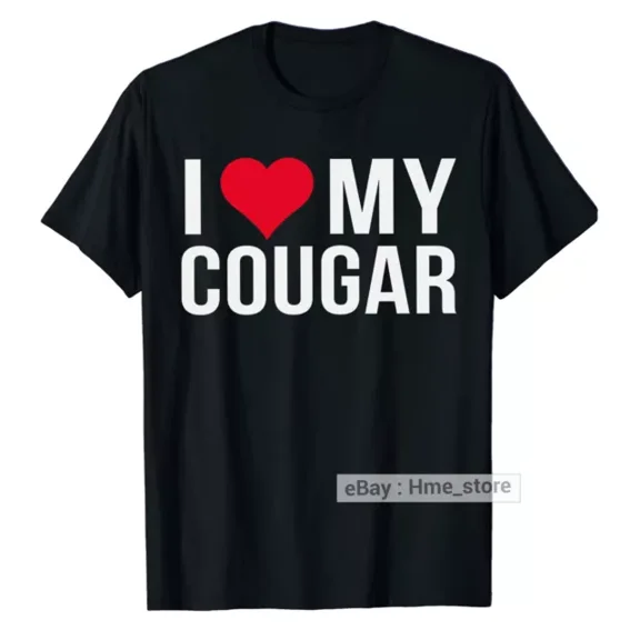 Hot Trending T-Shirt With I Love My Cougar T-Shirt Heart Boyfriend Husband Valentine Gifts For Him