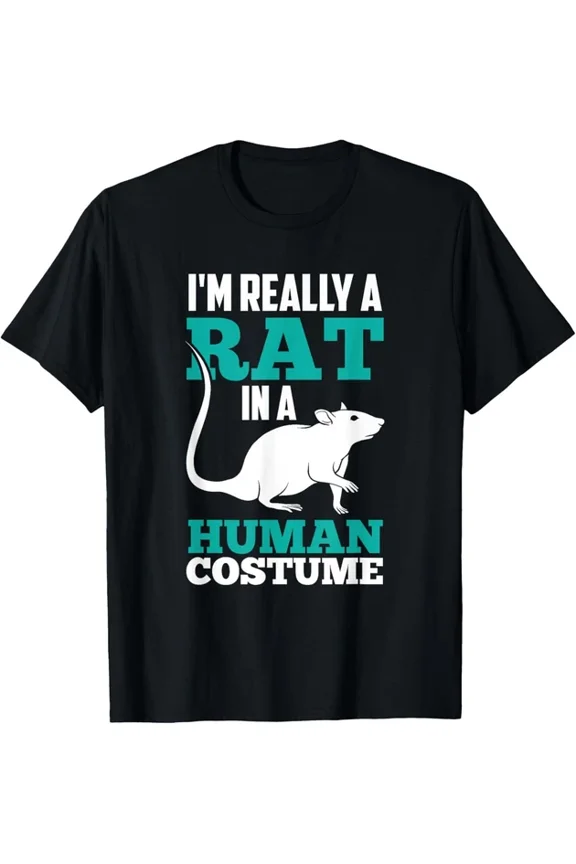 Hot Trending T-Shirt With I'M Really A Rat In A Human Costume Lover Rats Animal Cute T-Shirt Design Preview Only
