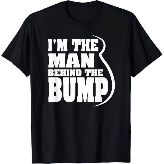 Hot Trending T-Shirt With I'M The Man Behind The Bump Soon To Be Father Baby Belly Design Preview Only