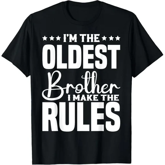 Hot Trending T-Shirt With I'M The Oldest Brother I Make The Rules Funny Siblings Design Preview Only
