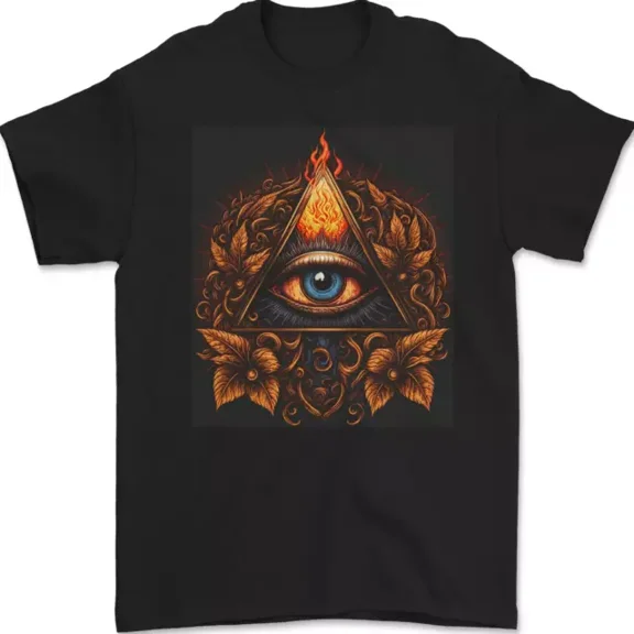 Hot Trending T-Shirt With Illuminati Eye Secret Society Cult Fantasy T-Shirt Design Preview Only
