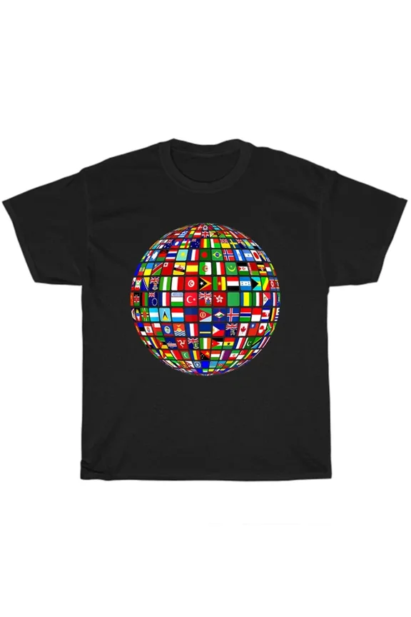 Hot Trending T-Shirt With International World S World Map Countries T-Shirt Unisex Tee Gift New