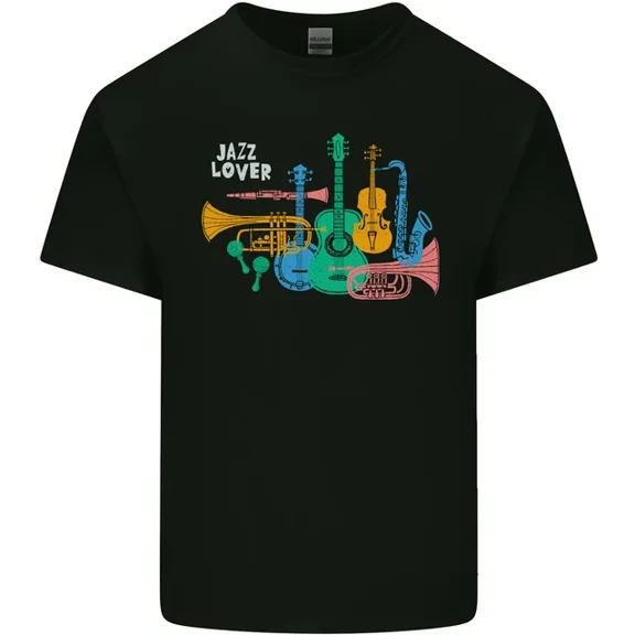Hot Trending T-Shirt With Jazz Lover Musical Instruments Guitar T-Shirt Design Preview Only