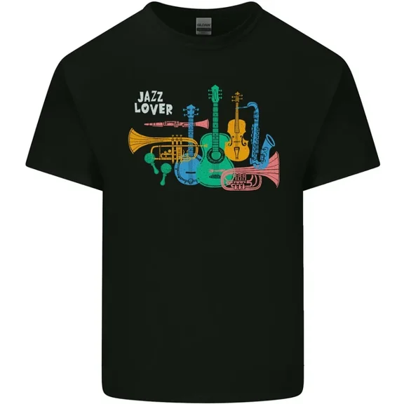 Hot Trending T-Shirt With Jazz Lover Musical Instruments Guitar T-Shirt Design Preview Only