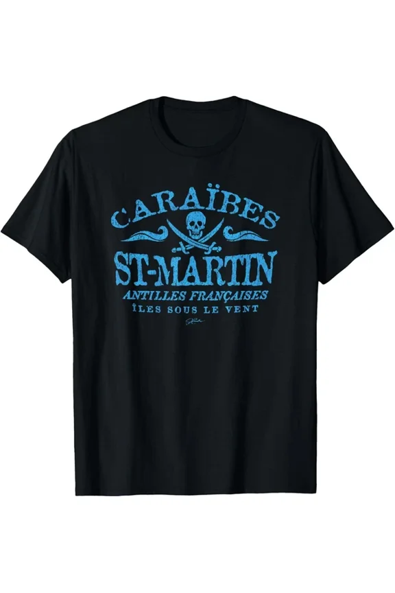 Hot Trending T-Shirt With Jcombs: St-Martin, French Caribbean, Pirate Design Preview Only
