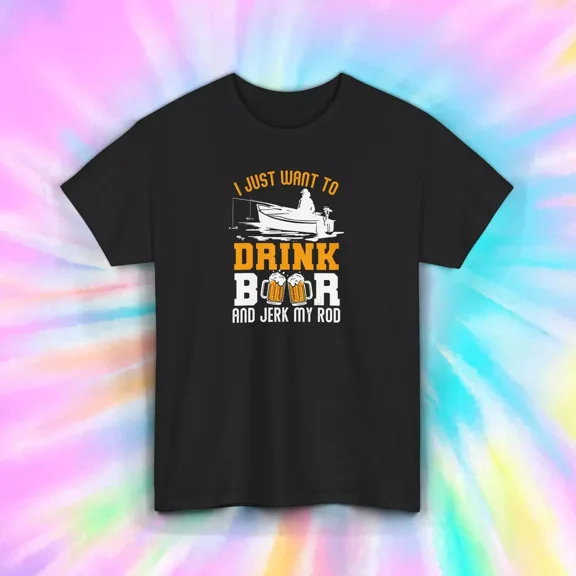 Hot Trending T-Shirt With Jerk My Rod Funny Fish Bass Fisherman T-Shirt Design Preview Only