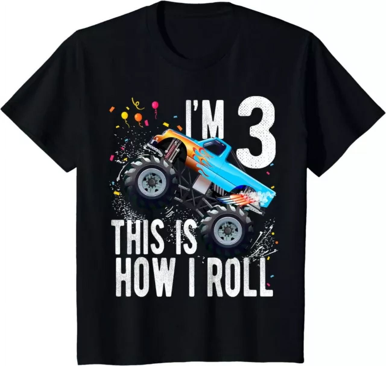 "I'm 3 This Is How I Roll" Tractor Toddler T-Shirt – 3rd Birthday Gift For Boys & Girls 1 thumbnail image