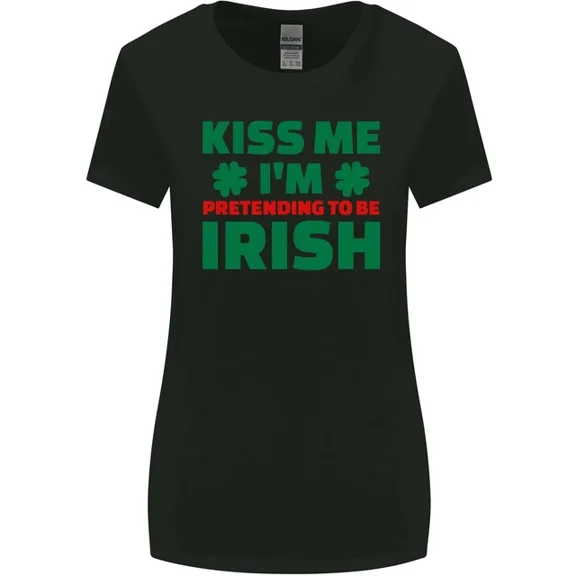 Hot Trending T-Shirt With Kiss Me Im Pretending To Be Irish T-Shirt Design Preview Only