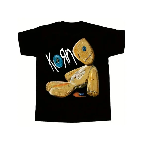 Hot Trending T-Shirt With Korn Band Graphic Soft Cotton T-Shirt For Men Unique Robot Bear Design, Casual