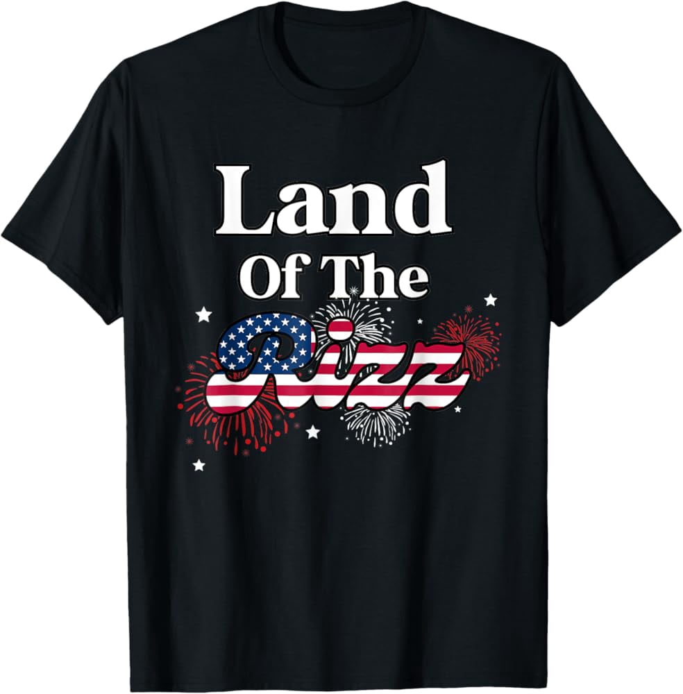 Walmart Rizz Hot Trending T-Shirt With Land Of The Rizz 4Th Of July T-Shirt Design ...