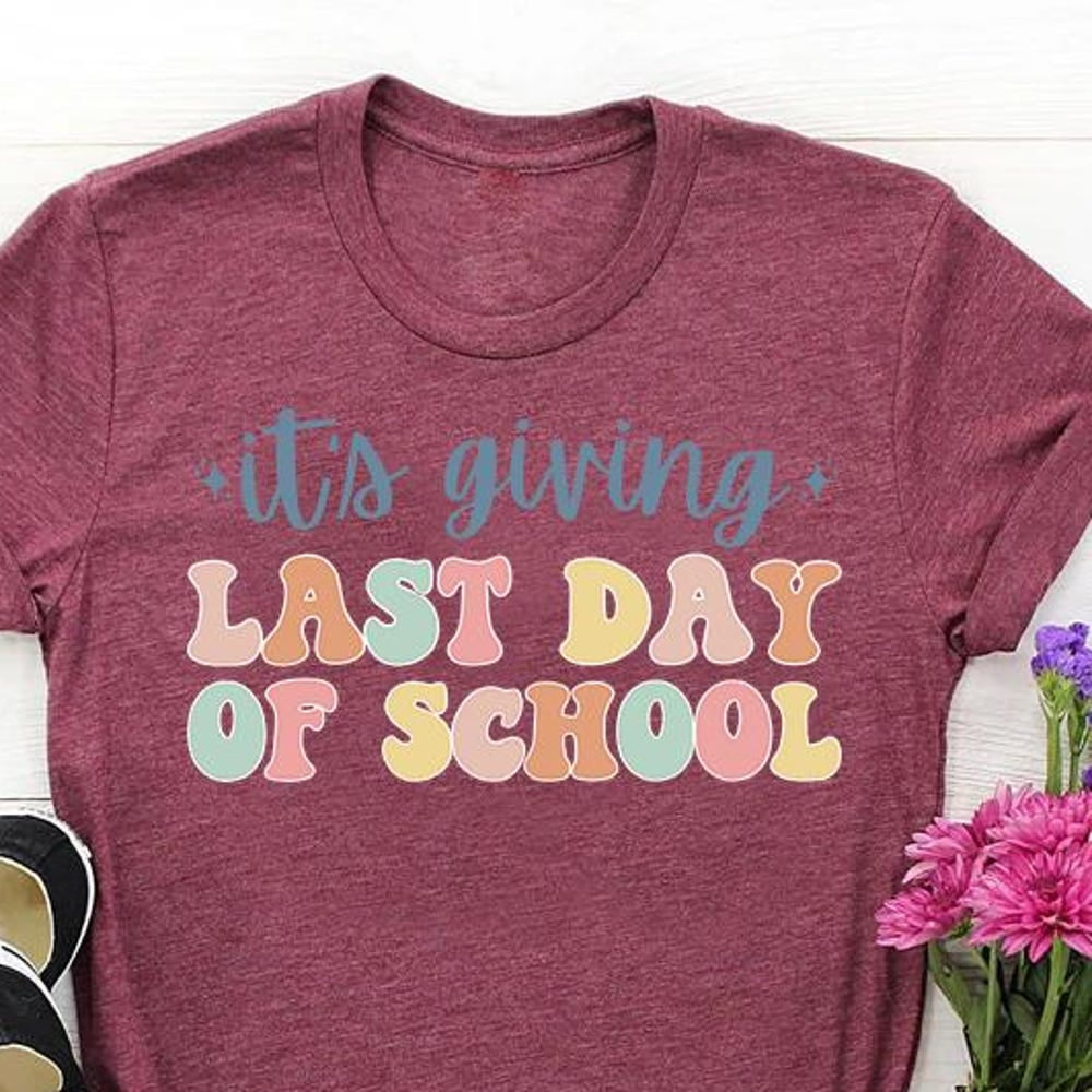 Hot trending t shirt with last day of school retro happy last day of