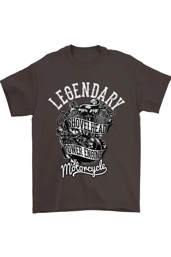 Hot Trending T-Shirt With Legendary Shovelhead Motorcycle Biker T-Shirt Design Preview Only