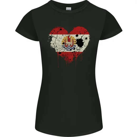 Hot Trending T-Shirt With Love Flag French Polynesia Football T-Shirt Design Preview Only