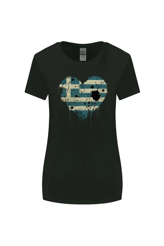 Hot Trending T-Shirt With Love Greece Flag Greek Day Football T-Shirt Design Preview Only