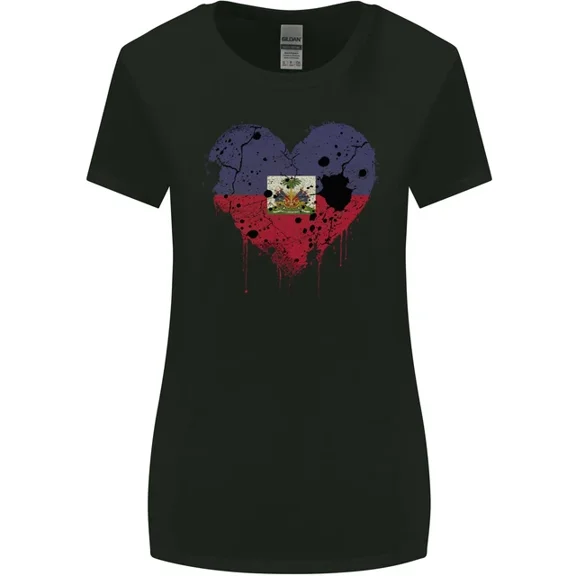 Hot Trending T-Shirt With Love Haiti Flag Haitian Day Football T-Shirt Design Preview Only