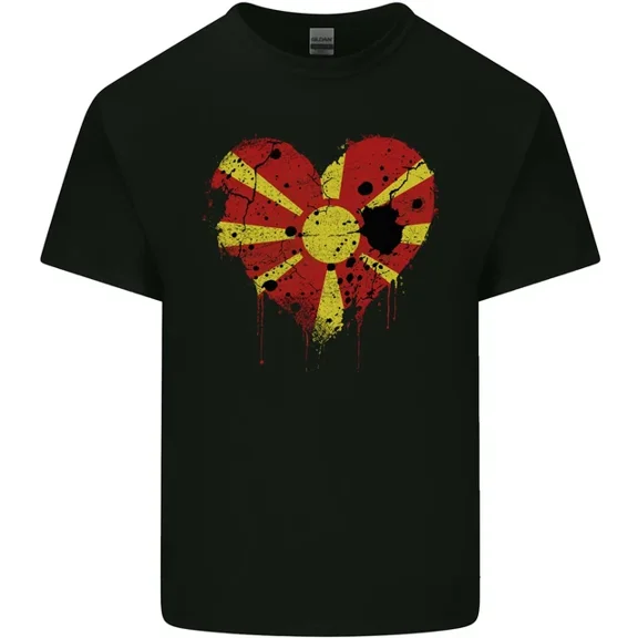 Hot Trending T-Shirt With Love Macedonia Flag Macedonian Day Football T-Shirt Design Preview Only
