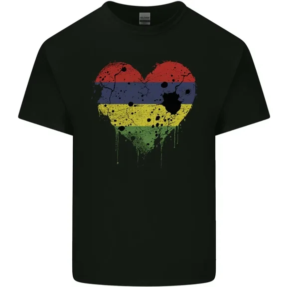 Hot Trending T-Shirt With Love Mauritius Flag Mauritians Day Football T-Shirt Design Preview Only