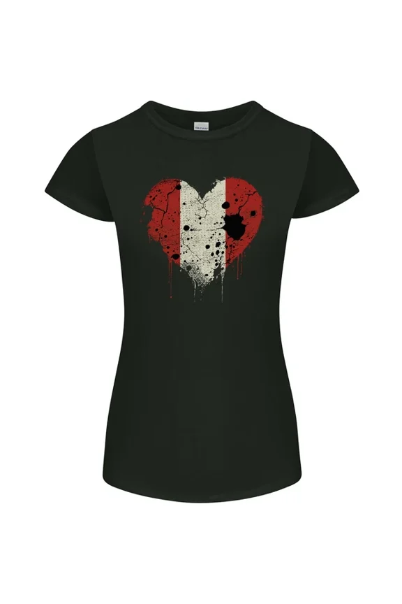 Hot Trending T-Shirt With Love Peru Flag Peruvian Day Football T-Shirt Design Preview Only