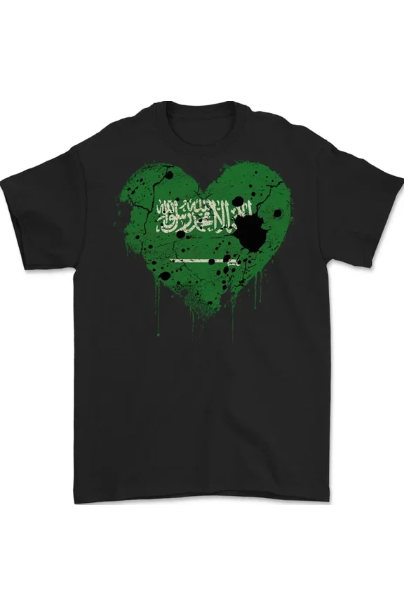 Hot Trending T-Shirt With Love Saudi Arabia Flag Arabian Day Football T-Shirt Design Preview Only