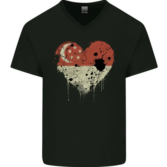 Hot Trending T-Shirt With Love Singapore Flag Singaporean Day Football T-Shirt Design Preview Only