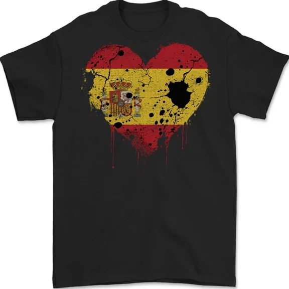 Hot Trending T-Shirt With Love Spain Flag Spanish Day Football T-Shirt Design Preview Only