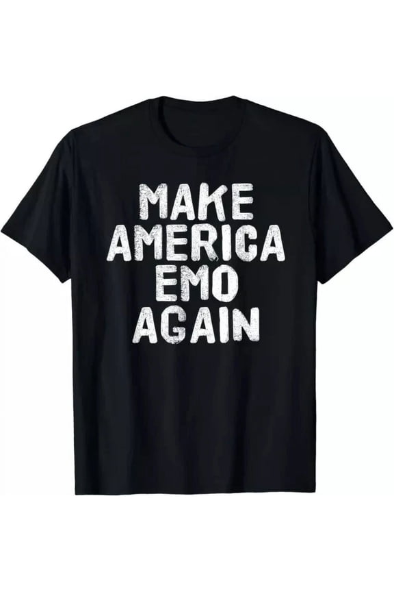 Hot Trending T-Shirt With Make America Emo Again Funny Goth Us Design Preview Only