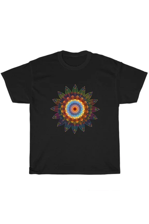 Hot Trending T-Shirt With Mandala Sacred Geometry Prana Art Yoga Mantra T-Shirt Unisex Tee Gift New