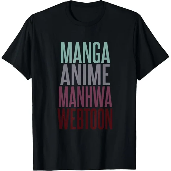 Hot Trending T-Shirt With Manga Anime Manhwa Webtoon Typography Design Design Preview Only