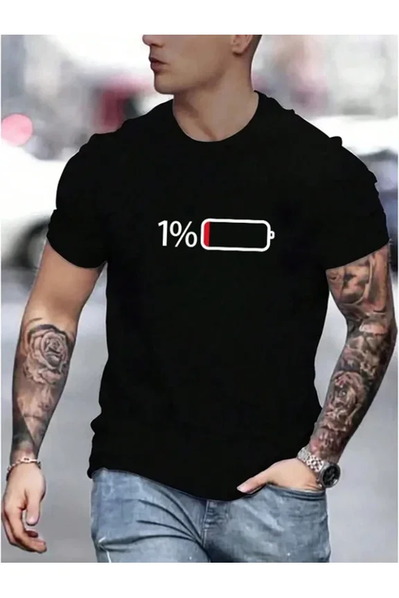 Hot Trending T-Shirt With Men'S Number Print Round Neck Casual Short Sleeve T-Shirt