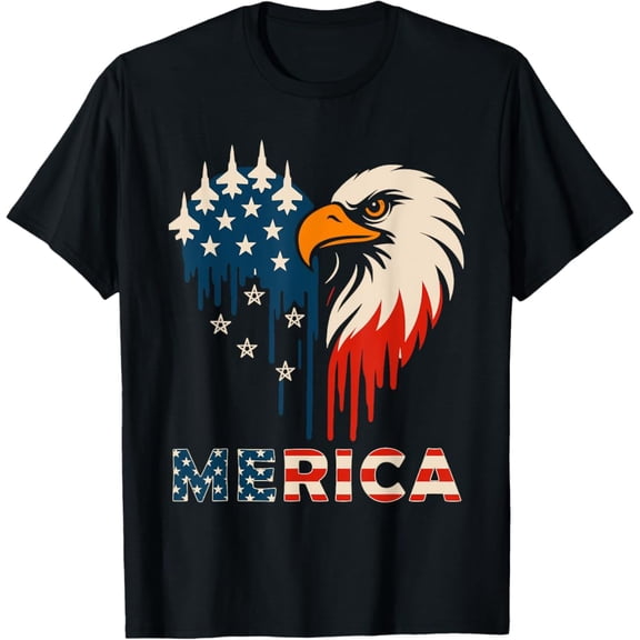 Hot Trending T-Shirt With Merica Patriotic Usa Flag Fighter Jets Boys 4Th Of July T-Shirt Design Preview Only