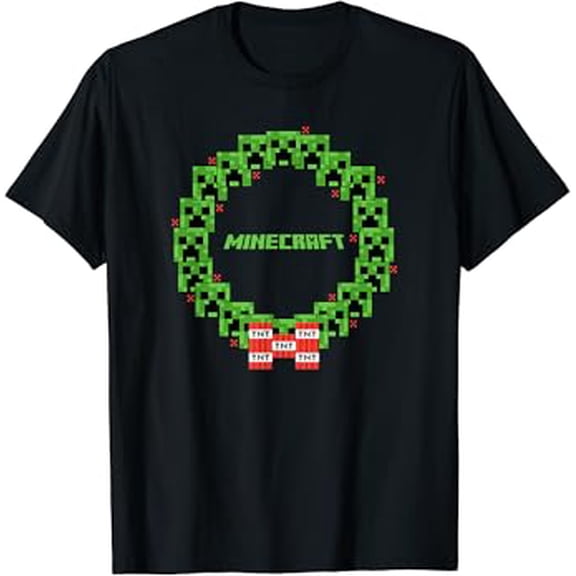 Hot Trending T-Shirt With Minecrt Creeper Tnt Circle Logo T-Shirt Design Preview Only