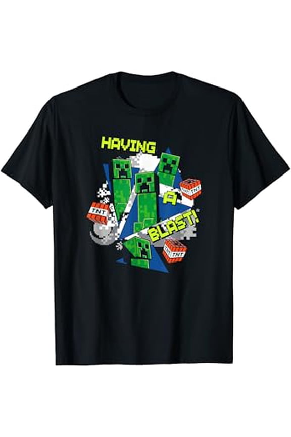 Hot Trending T-Shirt With Minecrt Creepers Having A Blast Tnt Poster T-Shirt Design Preview Only