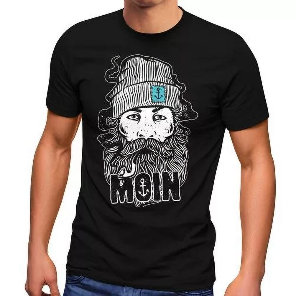 Camiseta Neverless Para Hombre "Moin Capitán" - Algodón 100%, Corte Ajustado, Talla L, Azul Marino