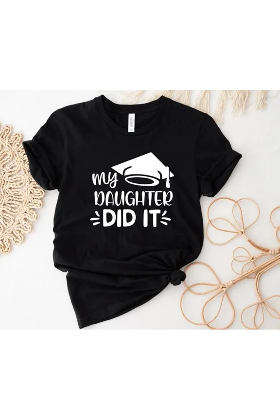 Hot Trending T-Shirt With Mom Graduated T-Shirt,Student Mom,Mom Graduate,Family Graduation,My Mommy Did It Design Preview Only