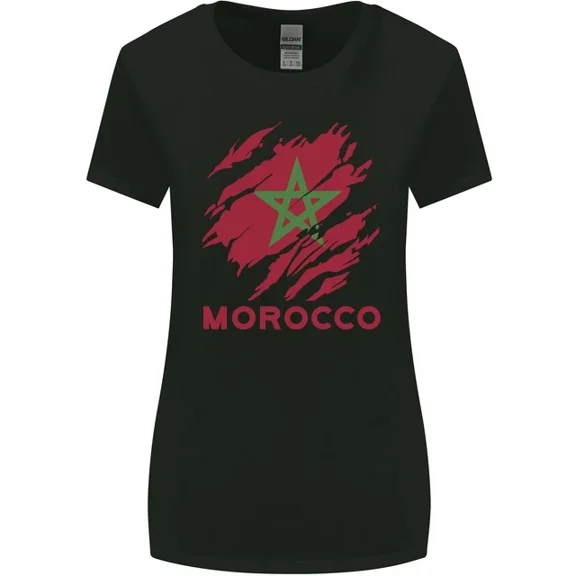 Hot Trending T-Shirt With Morocco Ripped Flag T-Shirt Design Preview Only